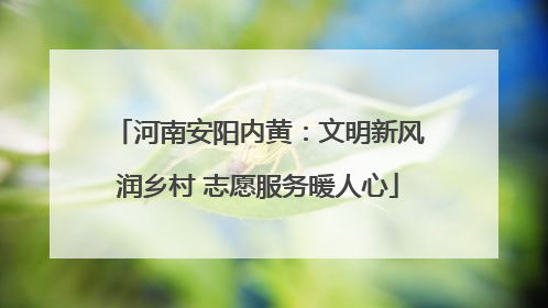 河南安阳内黄：文明新风润乡村 志愿服务暖人心