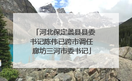 河北保定蠡县县委书记陈伟已跨市调任廊坊三河市委书记
