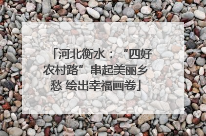 河北衡水：“四好农村路”串起美丽乡愁 绘出幸福画卷