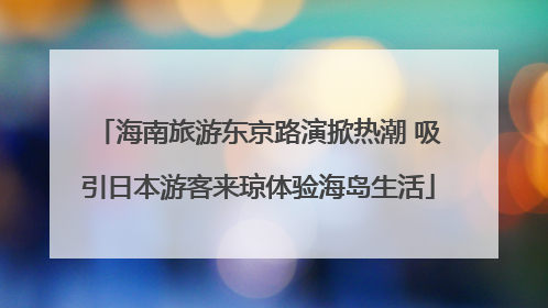 海南旅游东京路演掀热潮 吸引日本游客来琼体验海岛生活