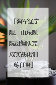 海军辽宁舰、山东舰航母编队完成实战化训练任务