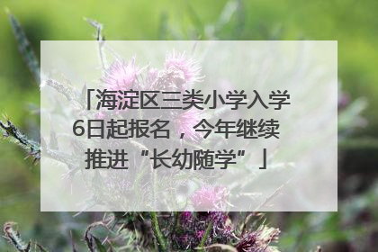 海淀区三类小学入学6日起报名，今年继续推进“长幼随学”