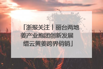 浙报关注丨丽台两地姜产业抱团创新发展 缙云黄姜跨界俏销