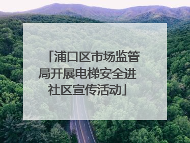 浦口区市场监管局开展电梯安全进社区宣传活动