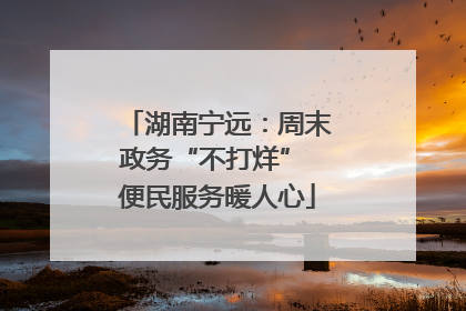 湖南宁远：周末政务“不打烊” 便民服务暖人心