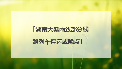 湖南大暴雨致部分线路列车停运或晚点