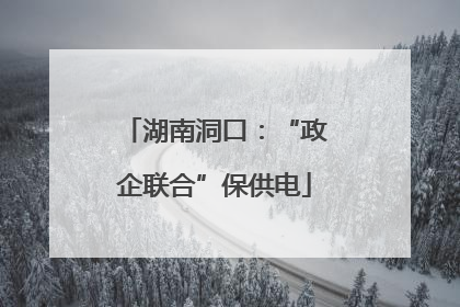 湖南洞口：“政企联合”保供电