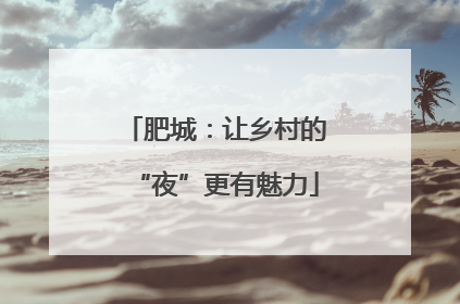 肥城：让乡村的“夜”更有魅力
