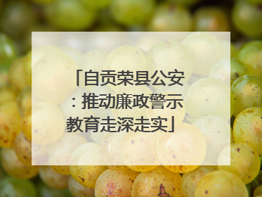 自贡荣县公安：推动廉政警示教育走深走实