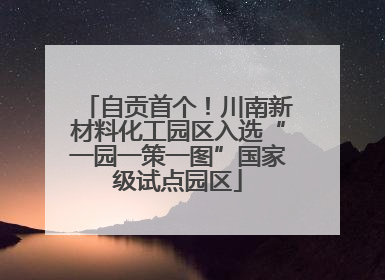 自贡首个！川南新材料化工园区入选“一园一策一图”国家级试点园区