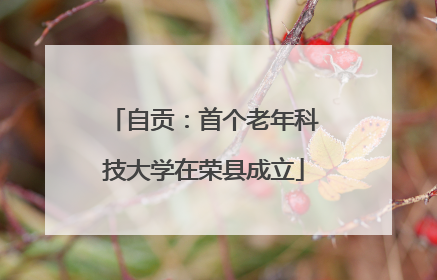 自贡：首个老年科技大学在荣县成立