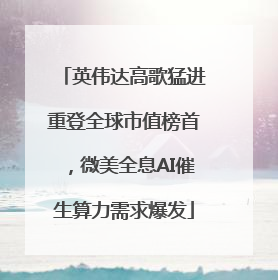 英伟达高歌猛进重登全球市值榜首，微美全息AI催生算力需求爆发
