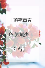 落笔青春色 为赋少年行