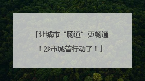 让城市“肠道”更畅通！沙市城管行动了！