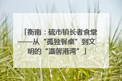 衡南：硫市镇长者食堂——从“孤独餐桌”到文明的“温馨港湾”