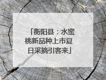 衡阳县：水蜜桃新品种上市夏日采摘引客来