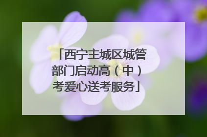 西宁主城区城管部门启动高（中）考爱心送考服务