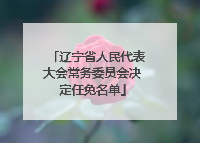辽宁省人民代表大会常务委员会决定任免名单
