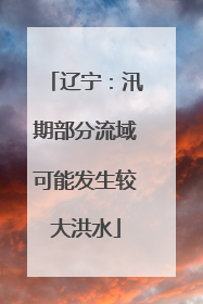 辽宁：汛期部分流域可能发生较大洪水