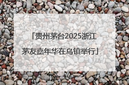 贵州茅台2025浙江茅友嘉年华在乌镇举行