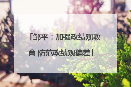 邹平：加强政绩观教育 防范政绩观偏差