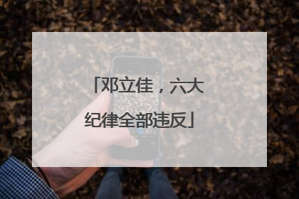 邓立佳，六大纪律全部违反
