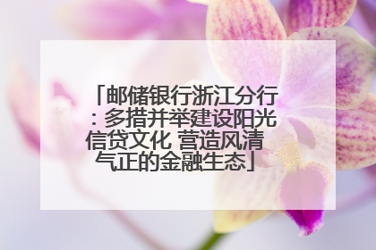 邮储银行浙江分行：多措并举建设阳光信贷文化 营造风清气正的金融生态