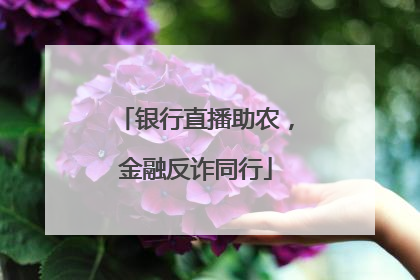 银行直播助农，金融反诈同行