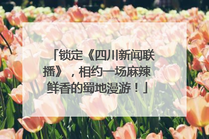 锁定《四川新闻联播》，相约一场麻辣鲜香的蜀地漫游！