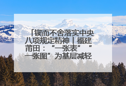 锲而不舍落实中央八项规定精神丨福建莆田：“一张表”“一张图”为基层减轻“数字负担”