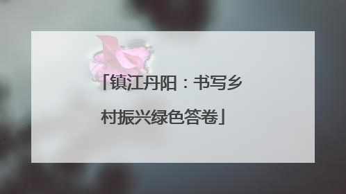 镇江丹阳：书写乡村振兴绿色答卷