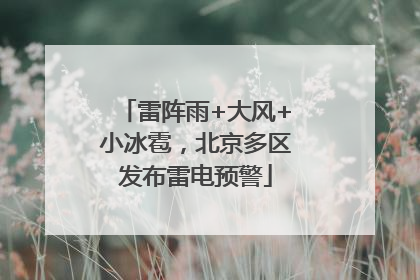 雷阵雨+大风+小冰雹，北京多区发布雷电预警