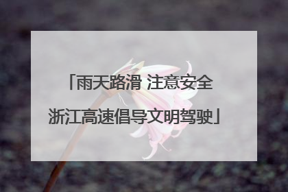 雨天路滑 注意安全 浙江高速倡导文明驾驶