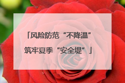 风险防范“不降温” 筑牢夏季“安全堤”