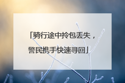 骑行途中拎包丢失，警民携手快速寻回