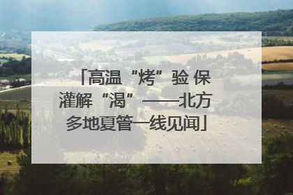 高温“烤”验 保灌解“渴”——北方多地夏管一线见闻