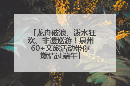 龙舟破浪、泼水狂欢、非遗巡游！泉州60+文旅活动带你燃情过端午