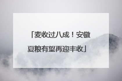 麦收过八成！安徽夏粮有望再迎丰收