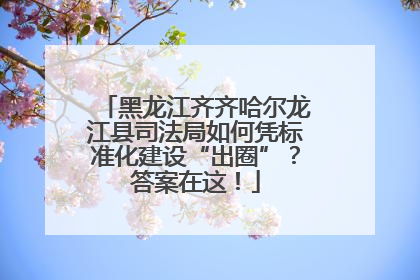 黑龙江齐齐哈尔龙江县司法局如何凭标准化建设“出圈”？答案在这！