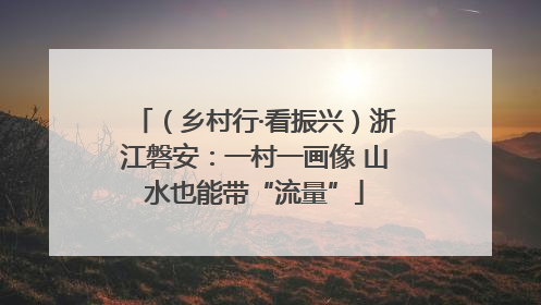 （乡村行·看振兴）浙江磐安：一村一画像 山水也能带“流量”