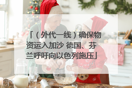 （外代一线）确保物资运入加沙 德国、芬兰呼吁向以色列施压