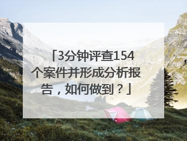 3分钟评查154个案件并形成分析报告，如何做到？