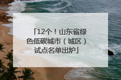 12个！山东省绿色低碳城市（城区）试点名单出炉