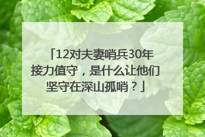 12对夫妻哨兵30年接力值守，是什么让他们坚守在深山孤哨？