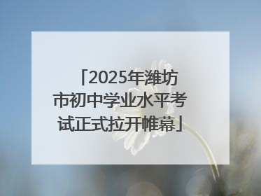 2025年潍坊市初中学业水平考试正式拉开帷幕