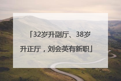 32岁升副厅、38岁升正厅，刘会英有新职